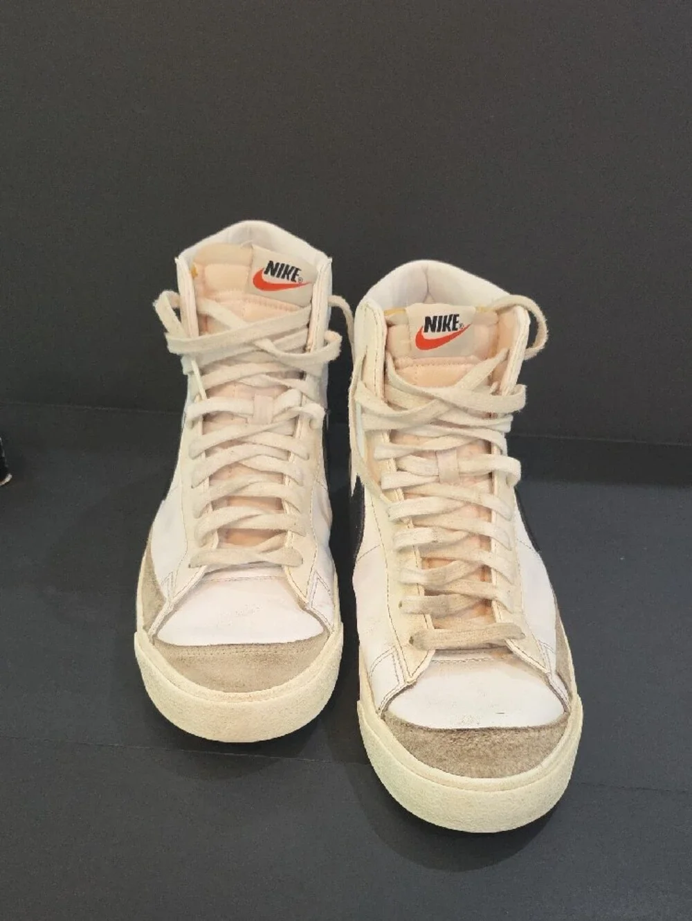 Nike Blazer Men’s High-Top Sneakers White with Black Swoosh Size 10.5